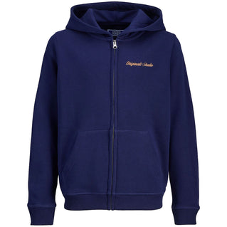 Jack & Jones Plus Size Norrebro Embroidered Zip Hoodie Ocean Cavern