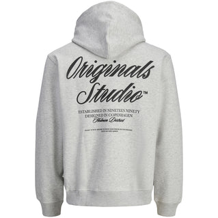 Jack & Jones Plus Size Norrebro Typo Back Print Hoodie White Melange