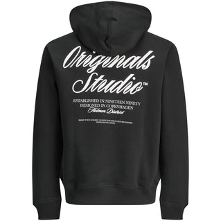 Jack & Jones Plus Size Norrebro Typo Back Print Hoodie Black