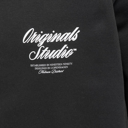 Jack & Jones Plus Size Norrebro Typo Back Print Hoodie Black