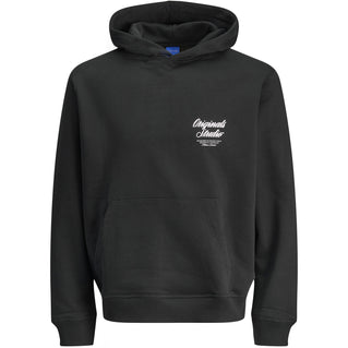 Jack & Jones Plus Size Norrebro Typo Back Print Hoodie Black