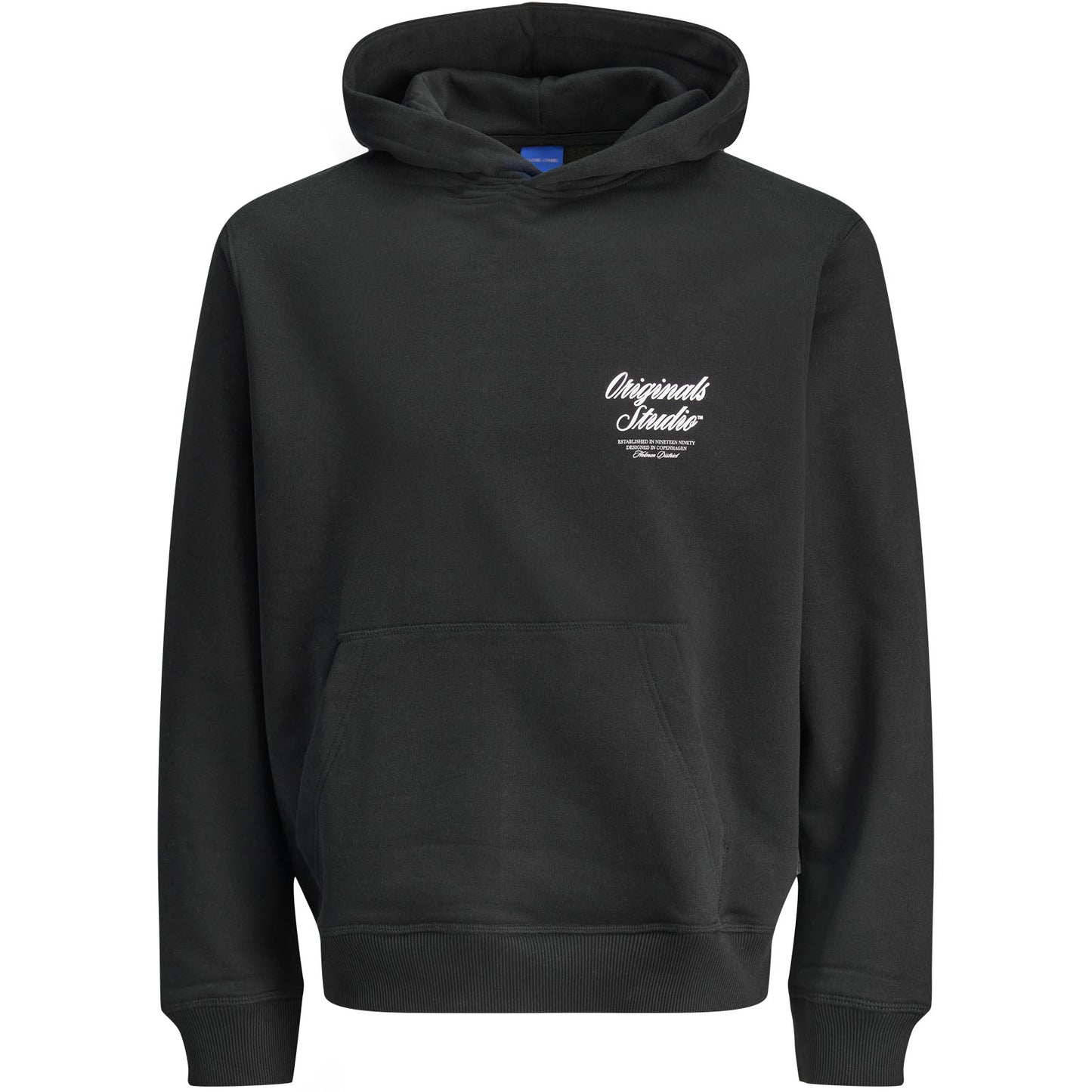 Jack & Jones Plus Size Norrebro Typo Back Print Hoodie Black