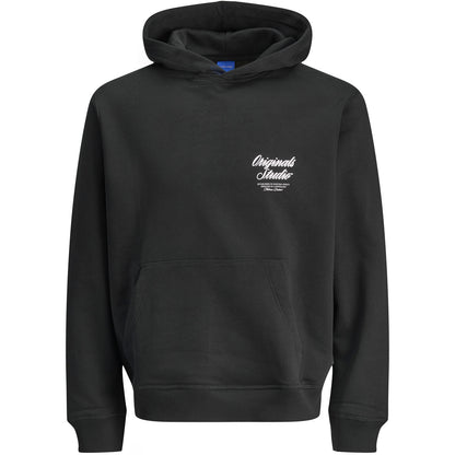 Jack & Jones Plus Size Norrebro Typo Back Print Hoodie Black