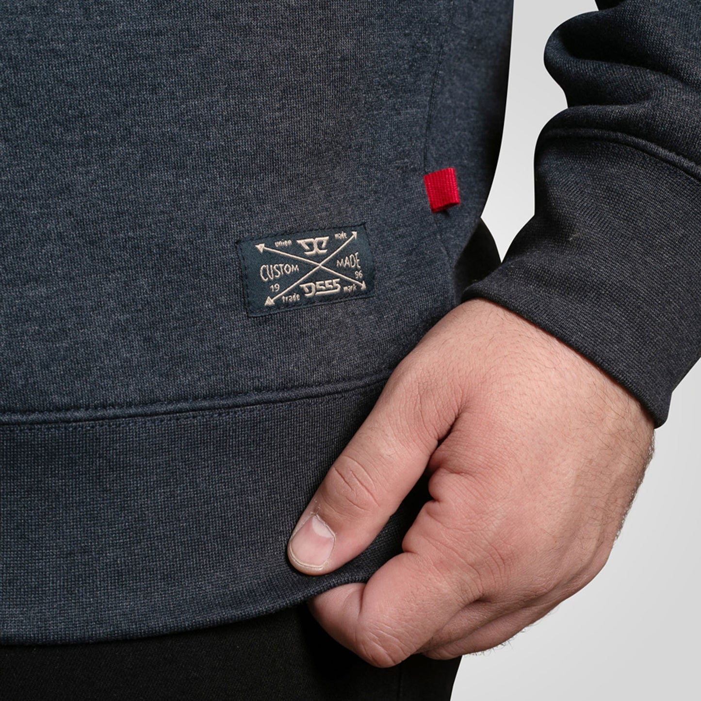 D555 Plus Size Skegness Collared Sweatshirt Dark Navy Marl