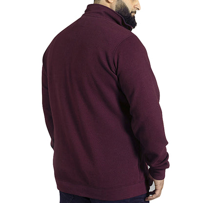 D555 Plus Size Lancaster Quilted 1/4 Zip Sweatshirt Burgundy