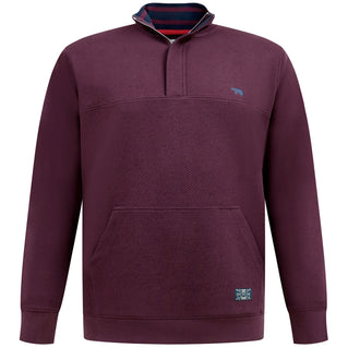 D555 Plus Size Lancaster Quilted 1/4 Zip Sweatshirt Burgundy