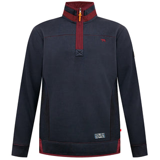 D555 Plus Size Leicester 1/4 Zip Sweatshirt Navy