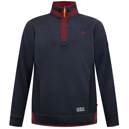 D555 Plus Size Leicester 1/4 Zip Sweatshirt Navy