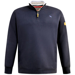 D555 Plus Size Russel 1/4 Zip Sweatshirt Navy