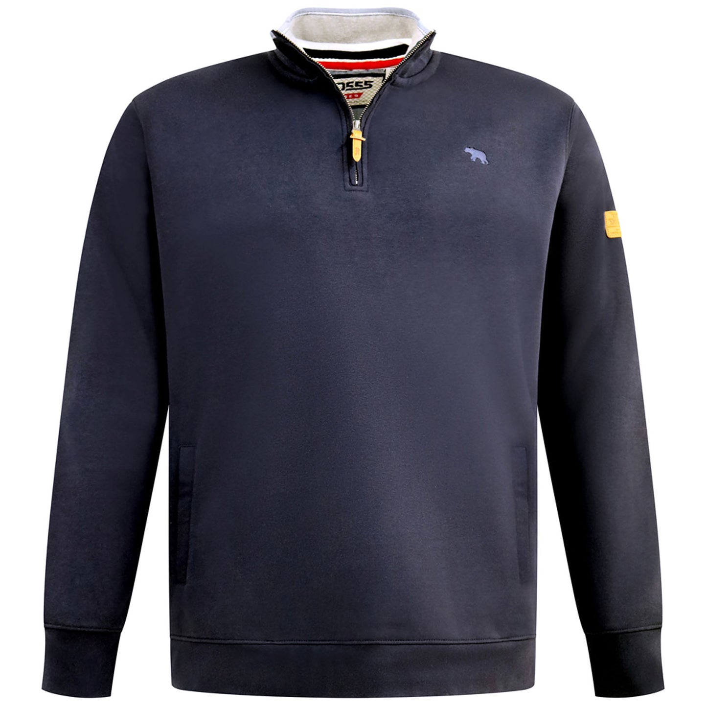 D555 Plus Size Russel 1/4 Zip Sweatshirt Navy