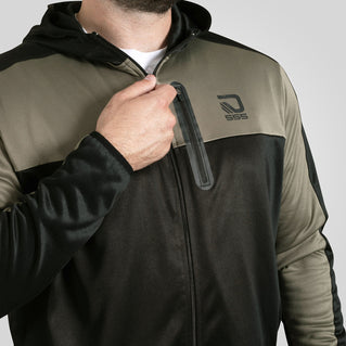 D555 Plus Size Southport Dry Wear Zip Hoodie Black/Khaki