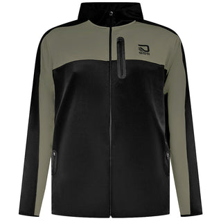 D555 Plus Size Southport Dry Wear Zip Hoodie Black/Khaki