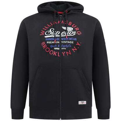 D555 Plus Size Southampton Full Zip Hoodie Black