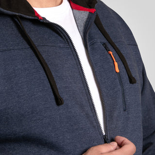 D555 Plus Size Mansfield Full Zip Hoodie Navy Marl