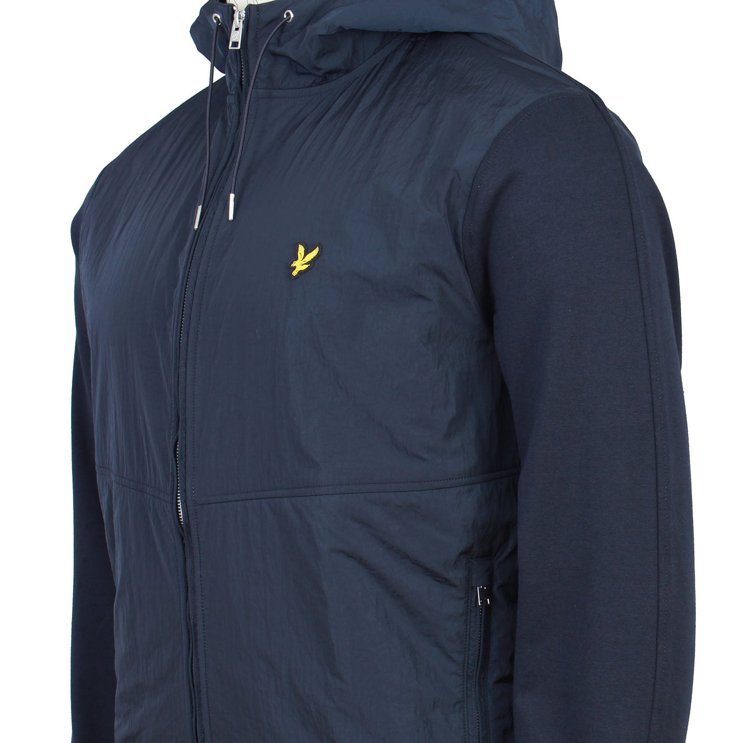 Lyle & Scott Plus Size Half Raglan Hybrid Zip Hoodie Dark Navy