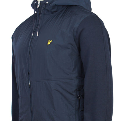 Lyle & Scott Plus Size Half Raglan Hybrid Zip Hoodie Dark Navy