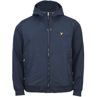Lyle & Scott Plus Size Half Raglan Hybrid Zip Hoodie Dark Navy