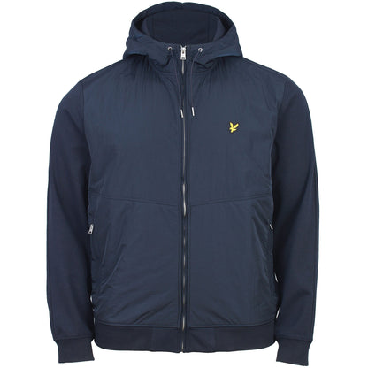 Lyle & Scott Plus Size Half Raglan Hybrid Zip Hoodie Dark Navy