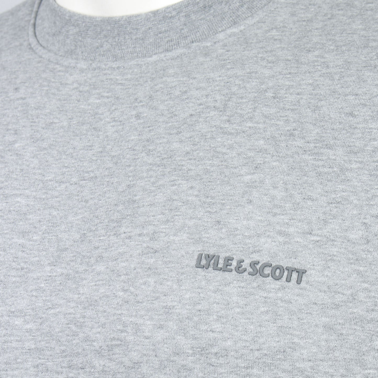 Lyle & Scott Plus Size Logo Brushback Crew Sweatshirt Mid Grey Marl