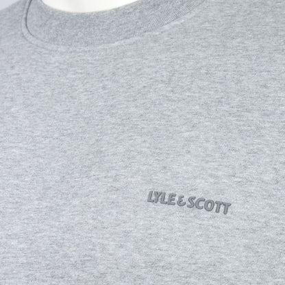 Lyle & Scott Plus Size Logo Brushback Crew Sweatshirt Mid Grey Marl
