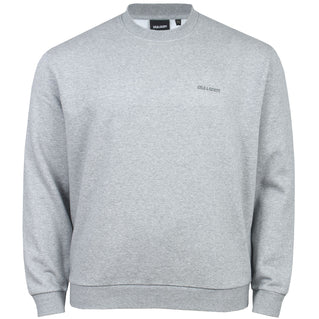 Lyle & Scott Plus Size Logo Brushback Crew Sweatshirt Mid Grey Marl