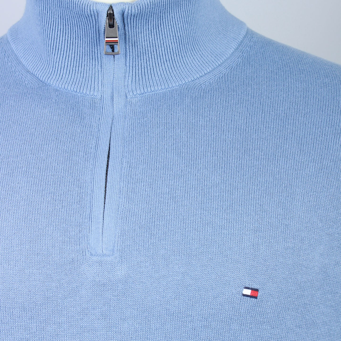 Tommy Hilfiger Plus Size Cotton Cashmere 1/4 Zip Sweater Brisk Blue