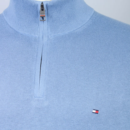 Tommy Hilfiger Plus Size Cotton Cashmere 1/4 Zip Sweater Brisk Blue
