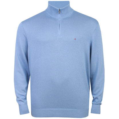 Tommy Hilfiger Plus Size Cotton Cashmere 1/4 Zip Sweater Brisk Blue