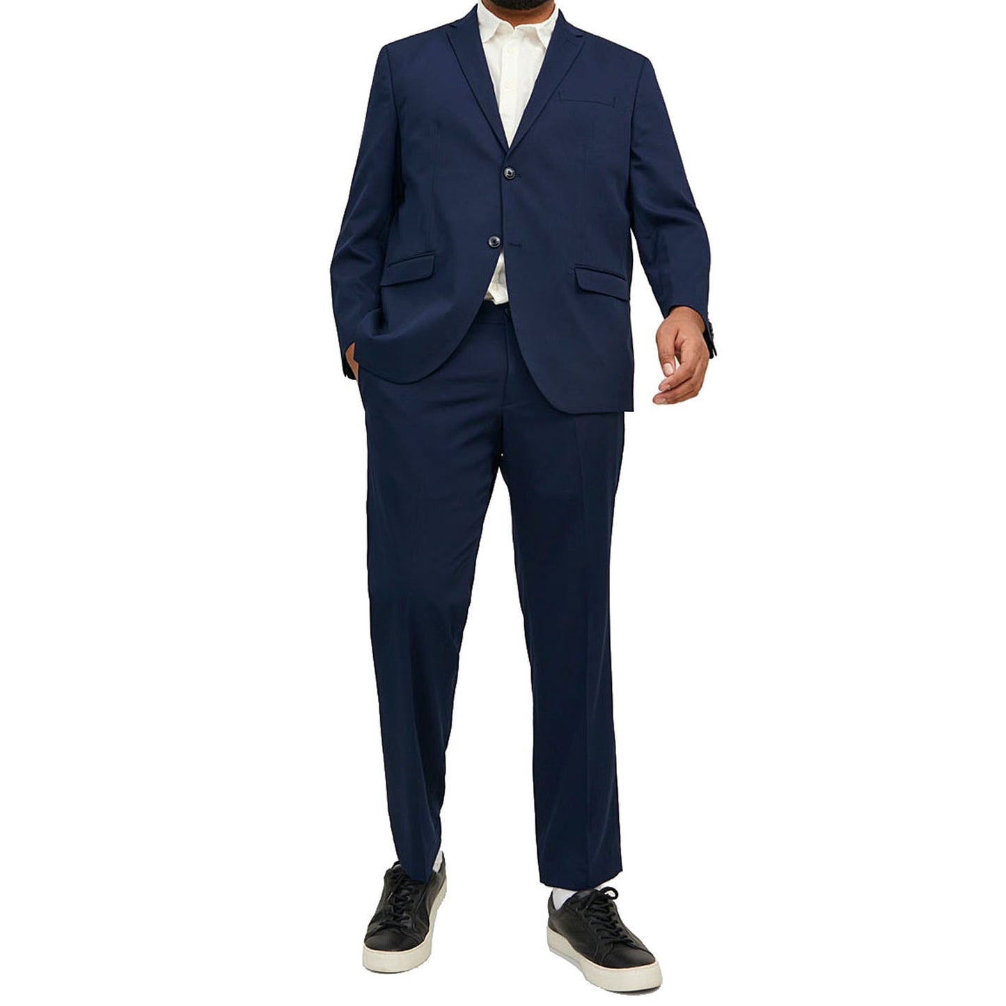 Jack & Jones Plus Size Franco Slim Tailored Trousers Medieval Blue
