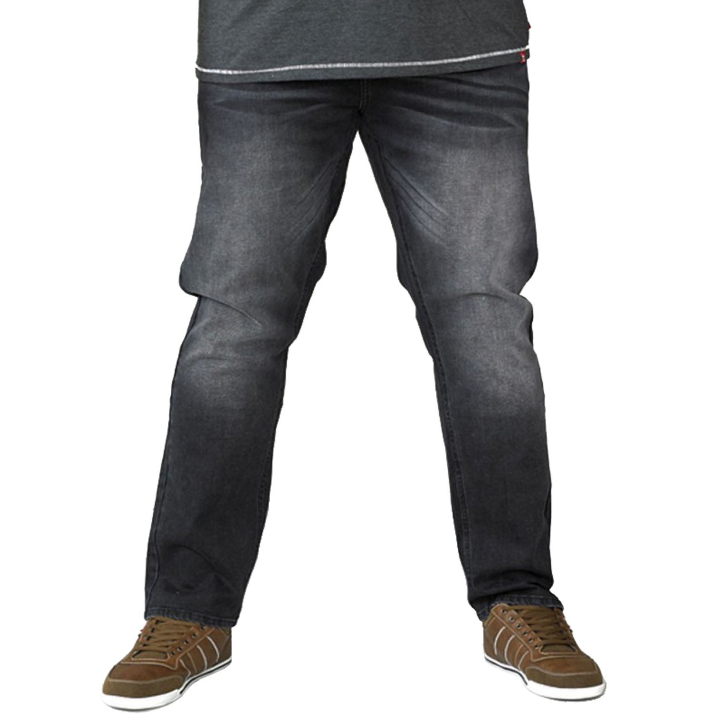 D555 Plus Size Benson Tapered Jeans Dark Grey