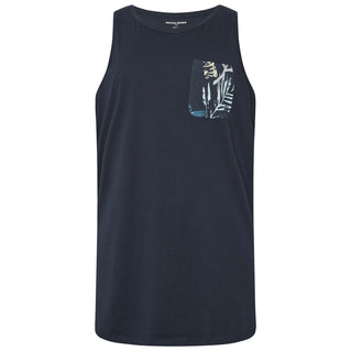 Jack & Jones Plus Size Hawaii Pocket Tank Top Sky Captain